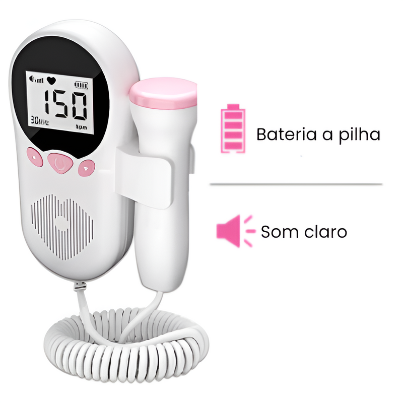 Monitor de Frequência Cardíaca Portátil - Escute o Seu Bebê